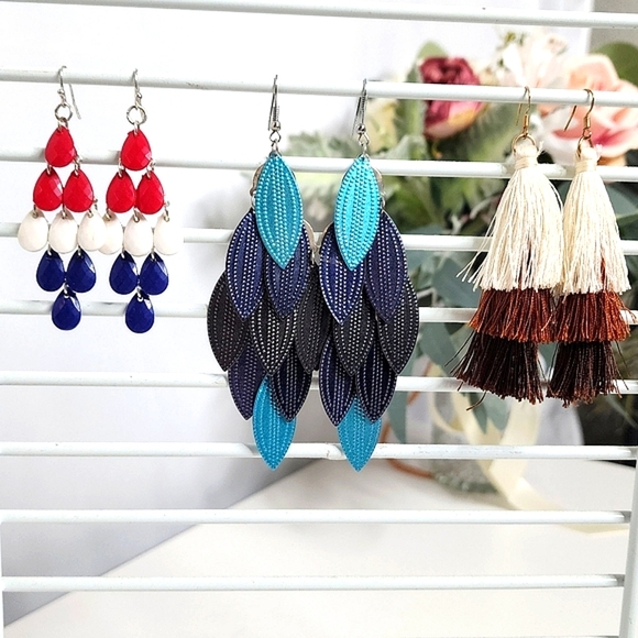 🔥Multicolor Earrings Set Of 3 - Picture 1 of 6